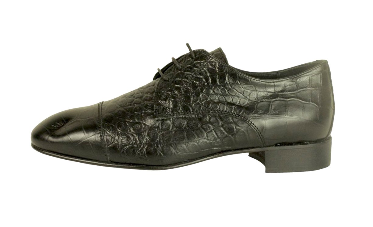 Diego Oxford Italian Leather Black Dress Shoes for Boys