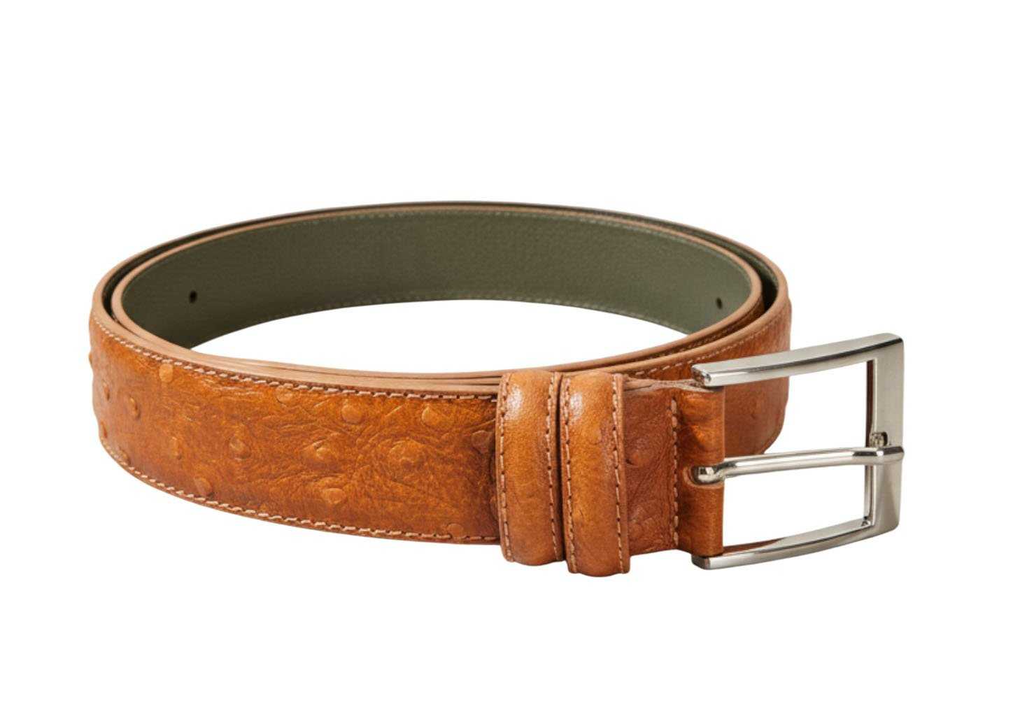 Handmade Italian Leather Shoes IvanTroy PrintOstrichItalianBelt003 2