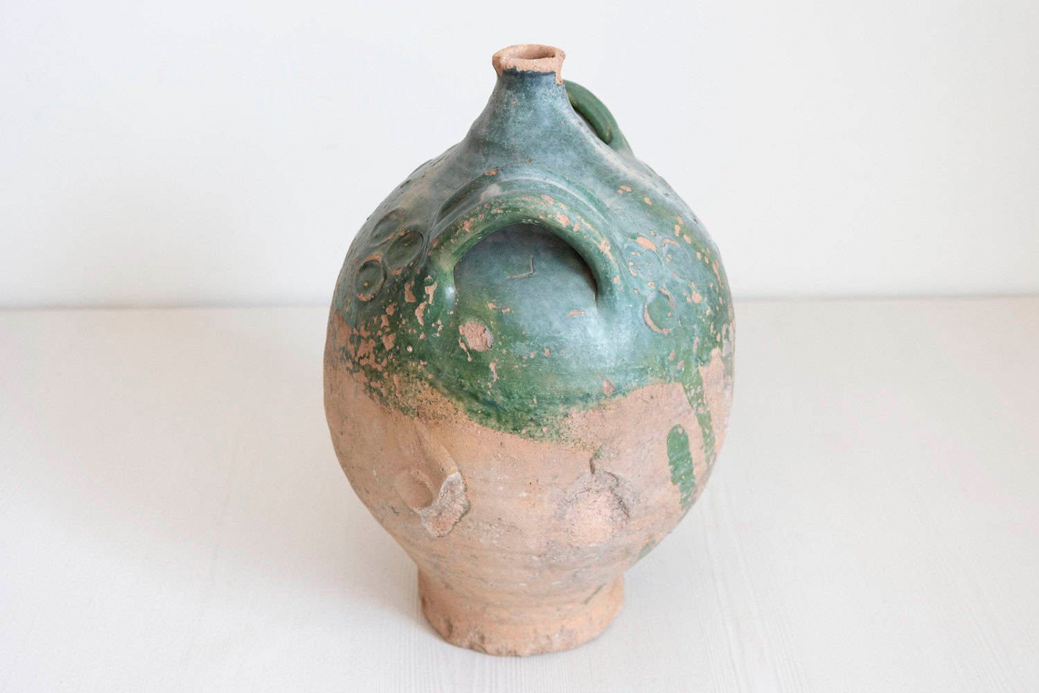 Rustic French Pottery Olive Oil Jug - JAA