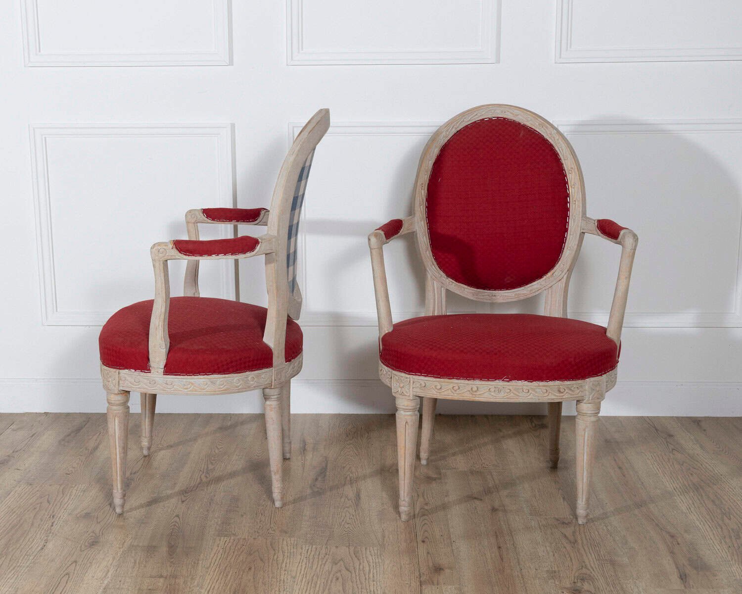 Pair of Swedish Gustavian Armchairs with Original Paint, circa 1820 - JAA