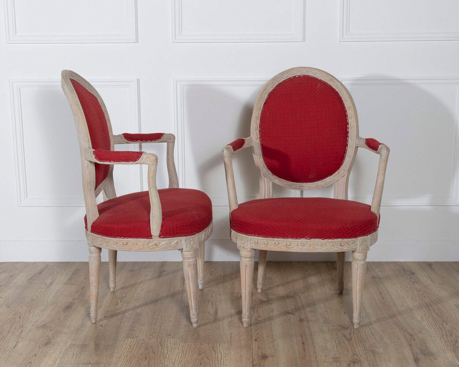 Pair of Swedish Gustavian Armchairs with Original Paint, circa 1820 - JAA