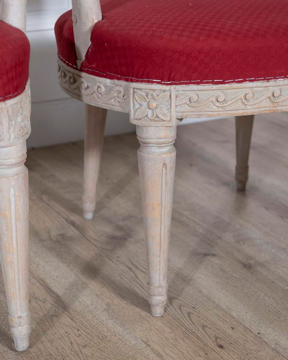 Pair of Swedish Gustavian Armchairs with Original Paint, circa 1820 - JAA