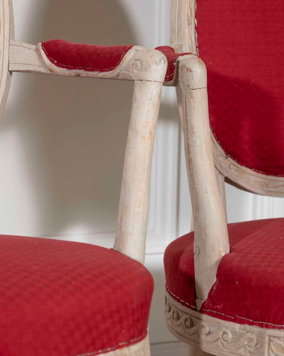 Pair of Swedish Gustavian Armchairs with Original Paint, circa 1820 - JAA