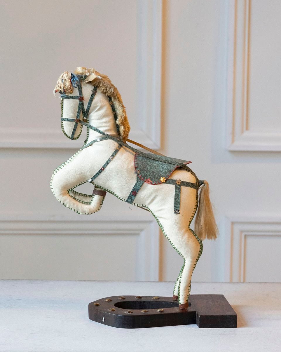 French Decorative Horse in Moleskin with Saddle and Harness, 20th Century - JAA