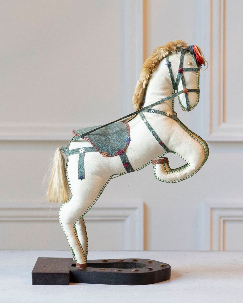 French Decorative Horse in Moleskin with Saddle and Harness, 20th Century - JAA