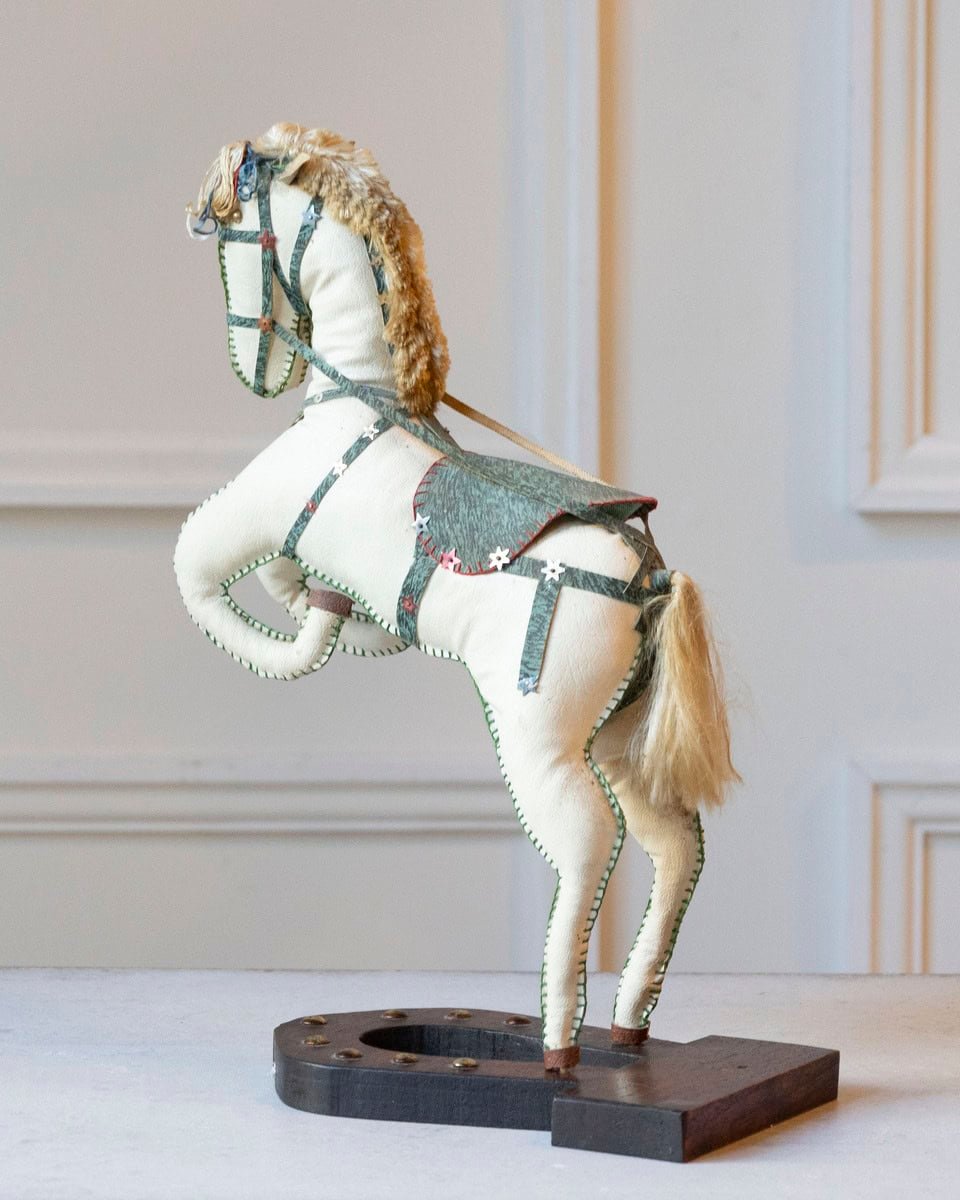 French Decorative Horse in Moleskin with Saddle and Harness, 20th Century - JAA
