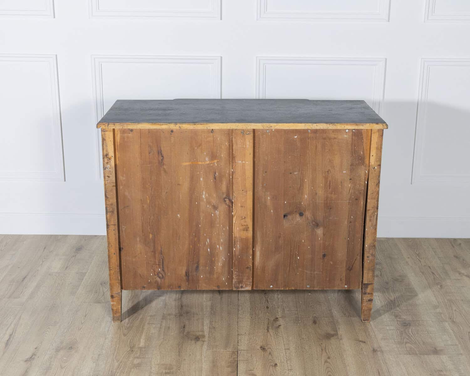 Gustavian Style Chest of Drawers in Black with Brass Hardware and Carved Details - JAA