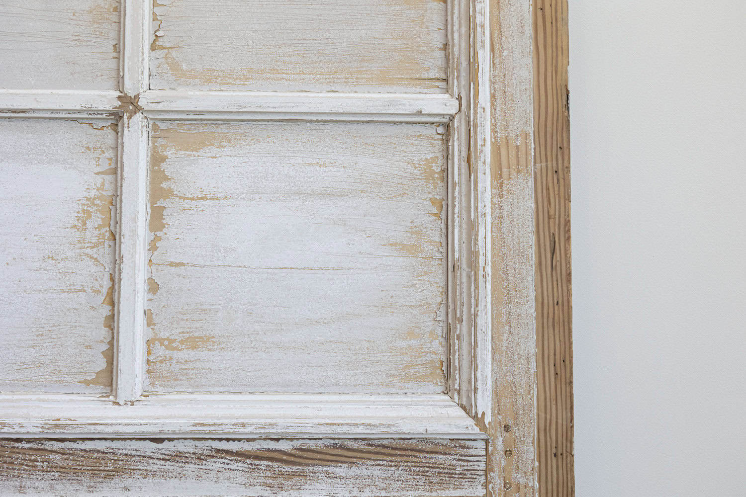 French 20th Century Rectangular Over Door Mirrored Panel with Scraped Finish - JAA