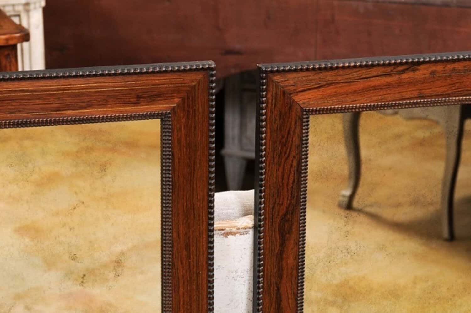 Italian Palisander Mirrors with Carved Frames from the 20th Century, Sold Each - JAA