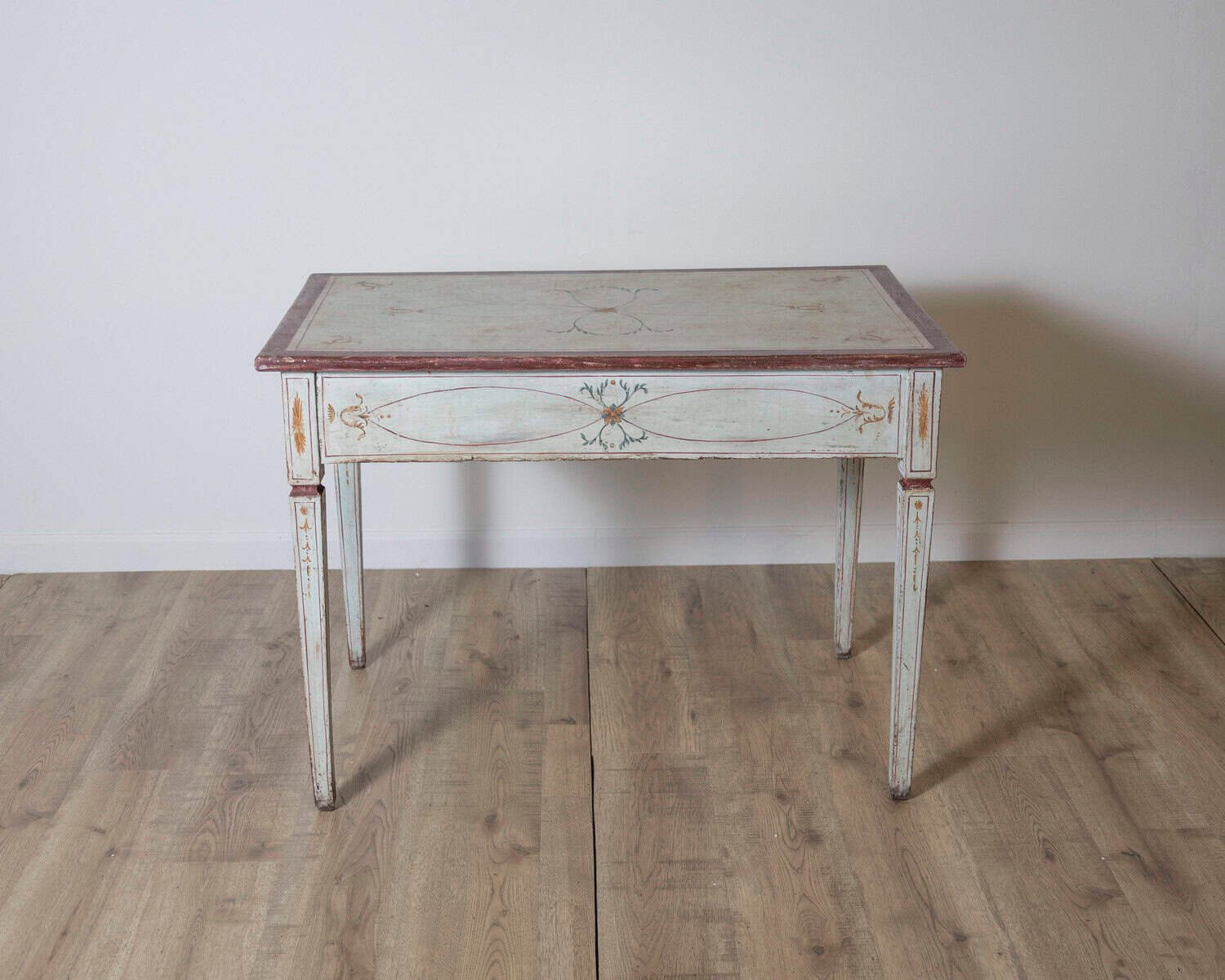 18th Century Lacquered Tuscan Desk Table with Hand Painted Decoration - JAA
