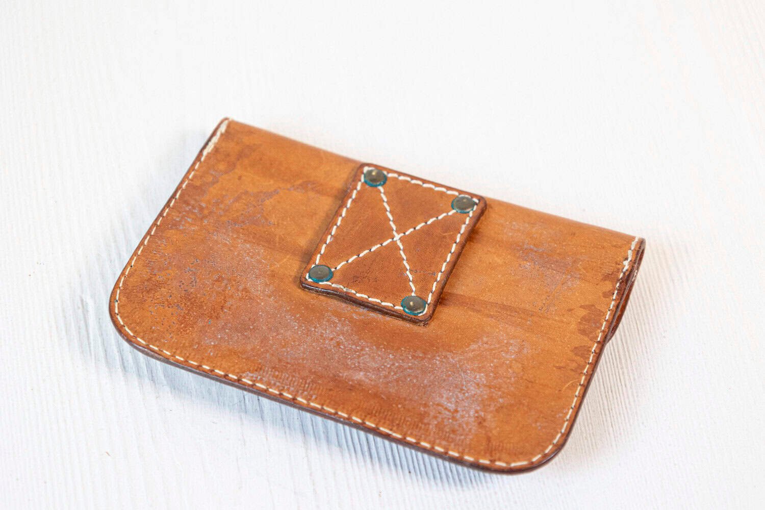 English Victorian Period 19th Century Brown Leather Case with Button Box - JAA