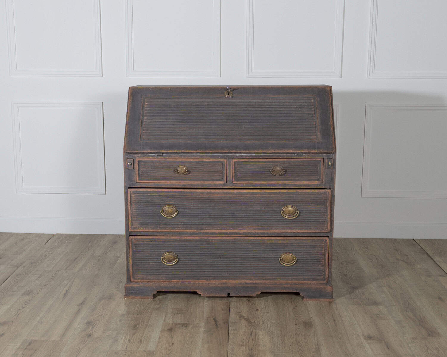 Early 19th Century Swedish Gustavian Secretary in Black with Painted Interior, circa 1810 - JAA