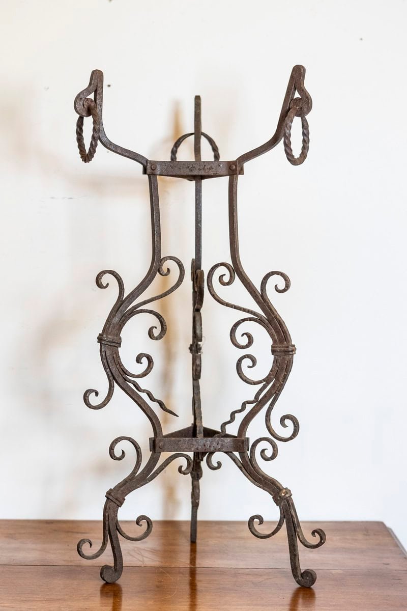 Pair of Italian Wrought-Iron Plant Stands with Scrolling Motifs, circa 1900 - JAA