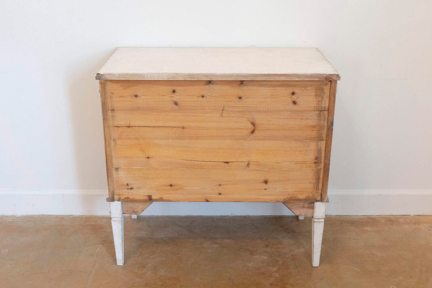 ON HOLD - Gustavian Style 19th Century Painted Swedish Chests with Carved Greek Key Frieze - JAA