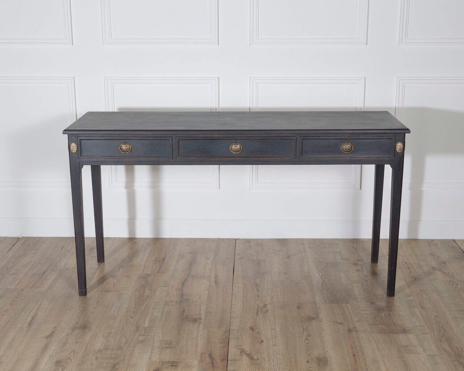 ON HOLD - Midcentury Painted Console Table with Drawers and Brass Details, circa 1960 - JAA