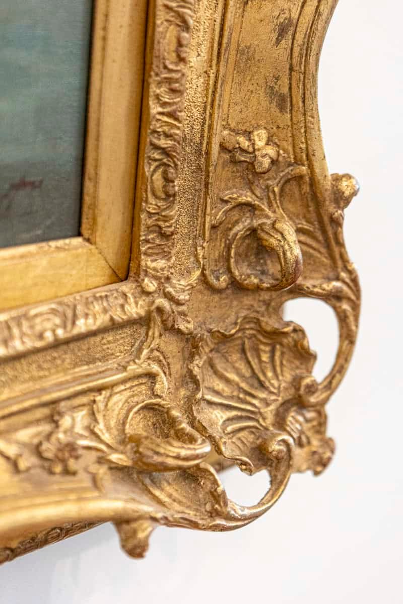 French 1870s Napoleon III Period Still-Life Painting with Giltwood Carved Frame - JAA