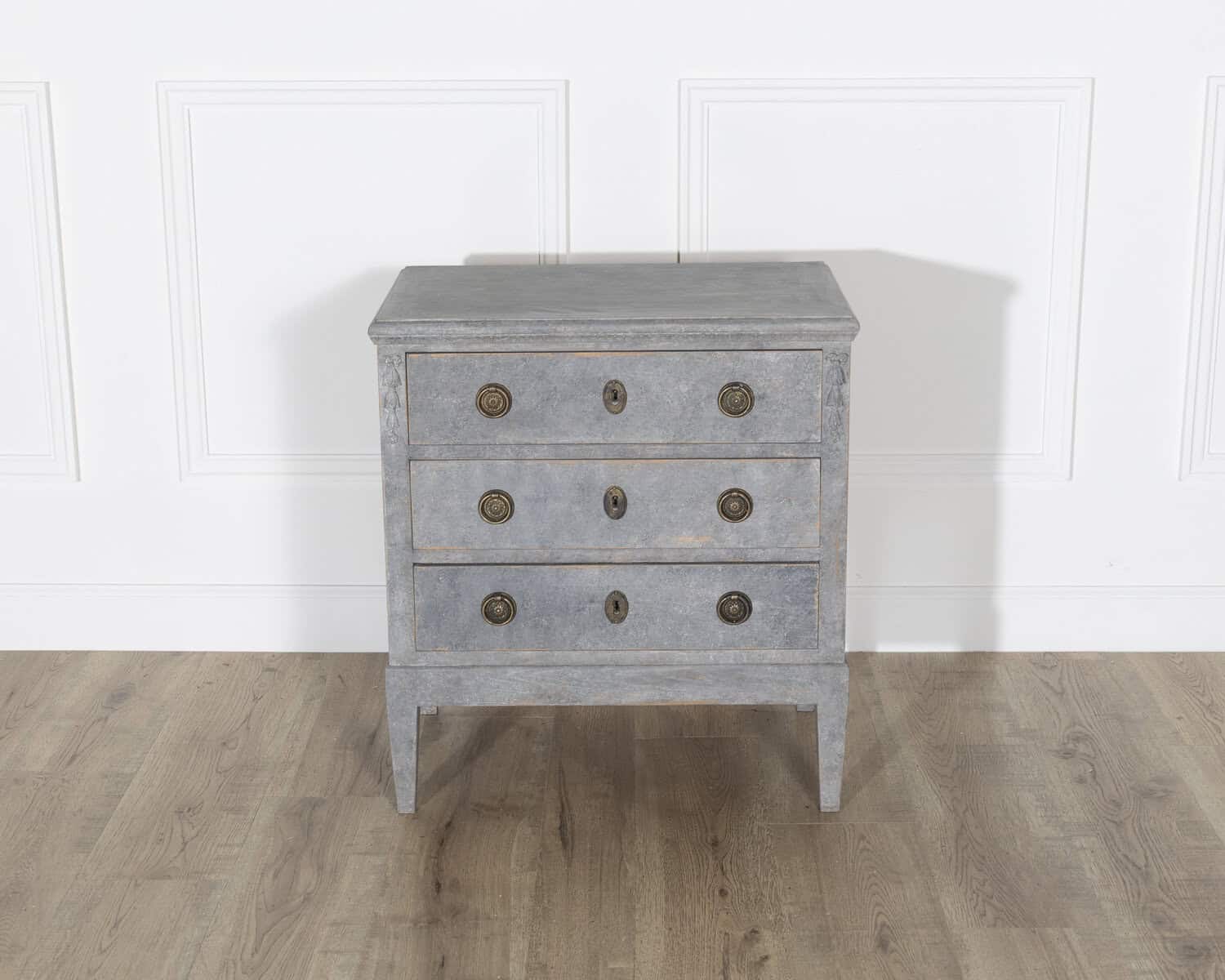 Swedish Painted Chest of Drawers in Grey-Blue, circa 1920 - JAA