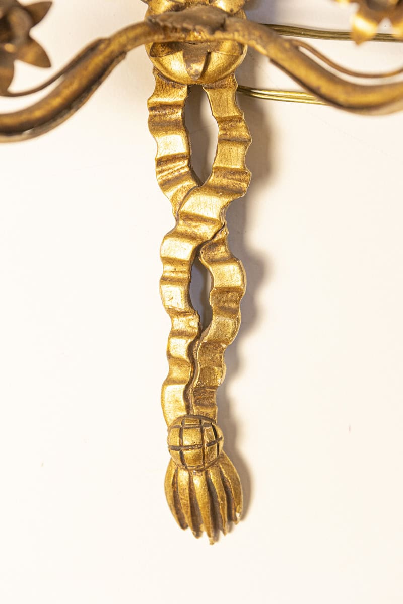 Pair of 20th Century French Gild Wood Sconces - JAA