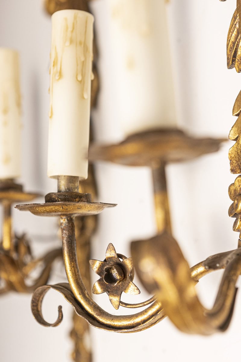 Pair of 20th Century French Gild Wood Sconces - JAA