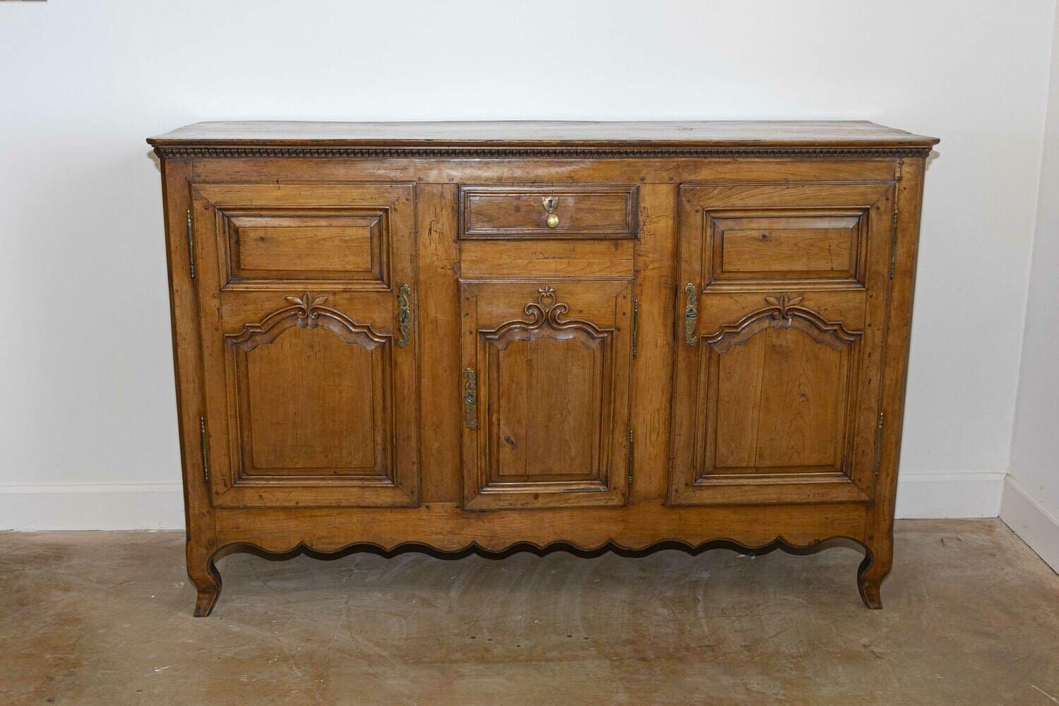 French 18th Century Louis XV Cherry Enfilade with Single Drawer and Three Doors - JAA
