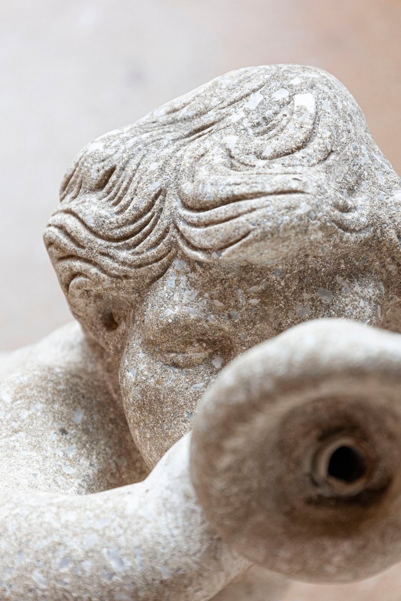 Swedish 20th Century Marble Cherub Statue - JAA