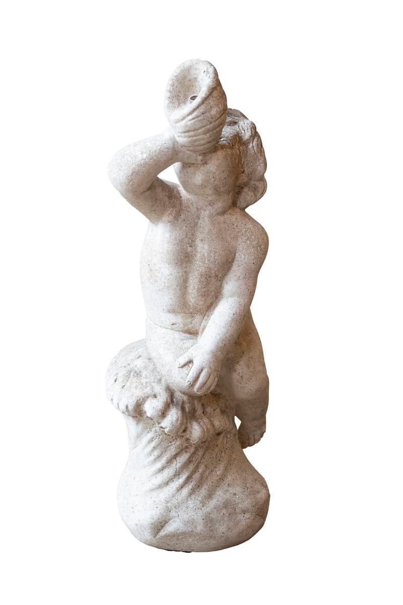 Swedish 20th Century Marble Cherub Statue