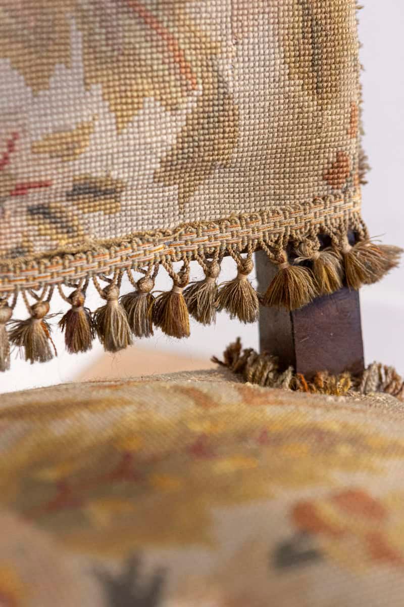 French Louis XIV Style Walnut Fauteuil with Carved Arms and Scrolling Legs - JAA