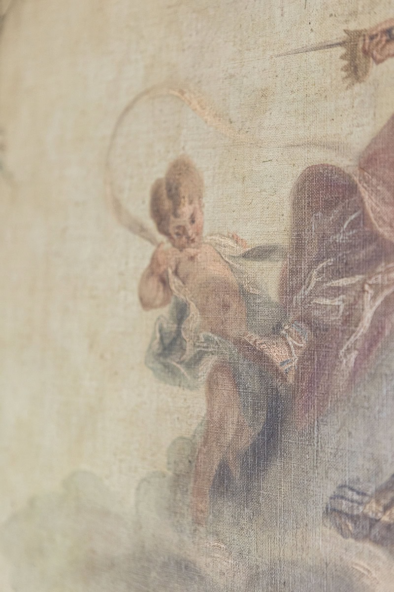 French 1850s Napoléon III Framed Architectural Panel with Allegory of the Arts - JAA