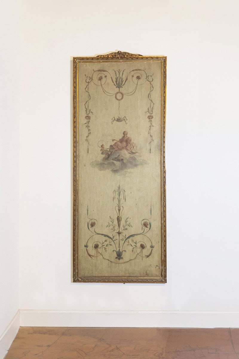 French 1850s Napoléon III Framed Architectural Panel with Allegory of the Arts - JAA