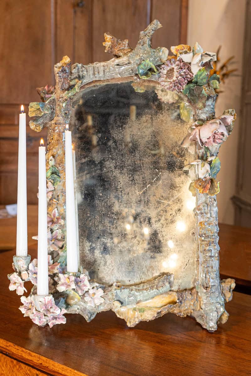 19th Century Italian Barbotine Mirror - JAA