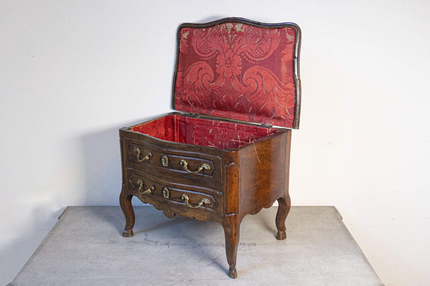 Miniature Provençale Louis XV Period 1725 Apprentice Commode with Lift Top - JAA