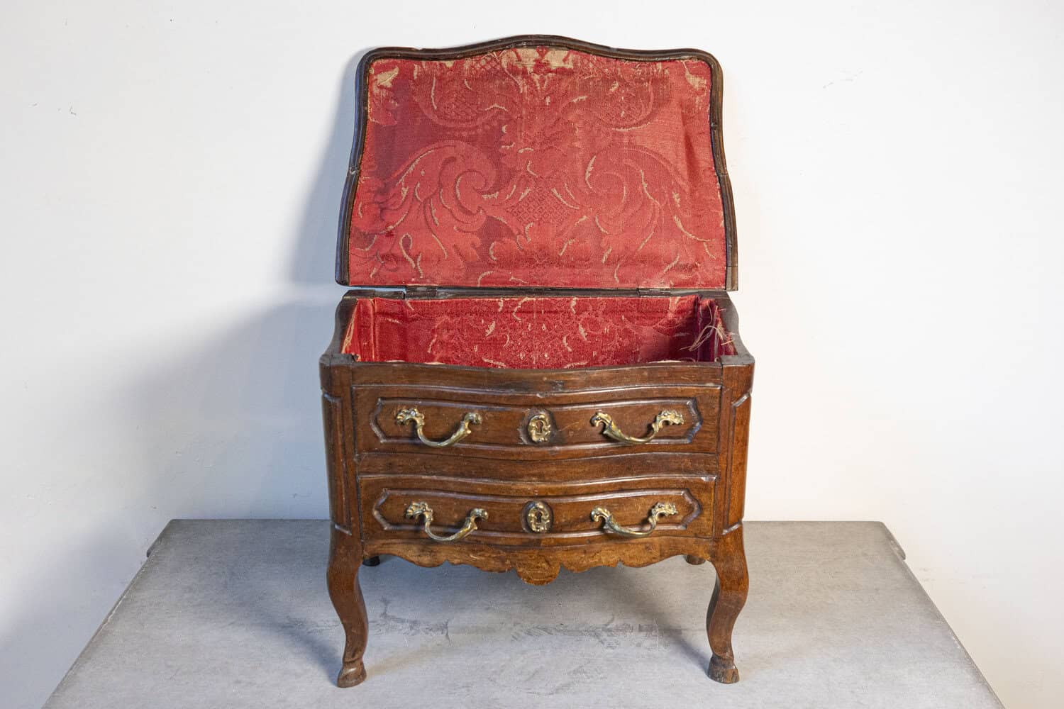 Miniature Provençale Louis XV Period 1725 Apprentice Commode with Lift Top - JAA