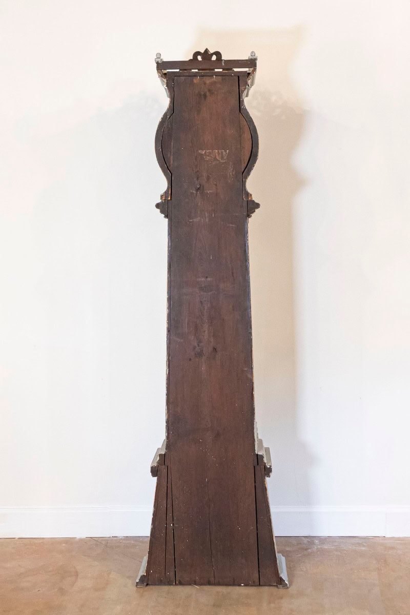 Swedish Neoclassical Style Painted Wood Longcase Clock with Carved Palmette - JAA