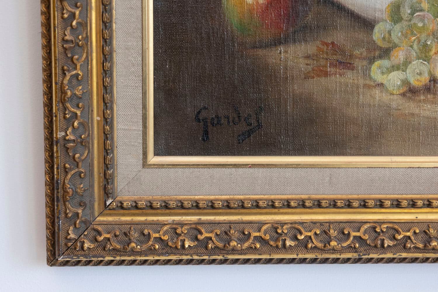French 19th Century Oil on Canvas Framed Still-Life Painting Depicting Fruits - JAA
