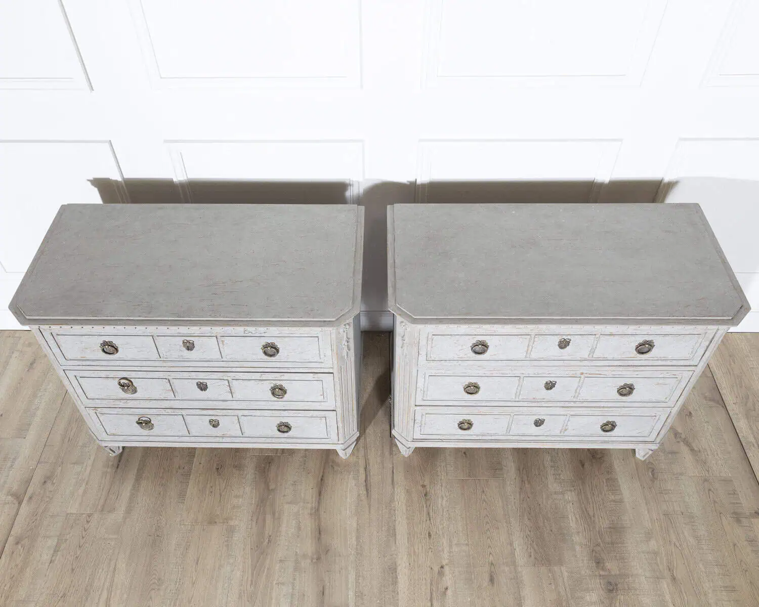 Pair of 19th Century Swedish Gustavian Painted Chests of Drawers - JAA