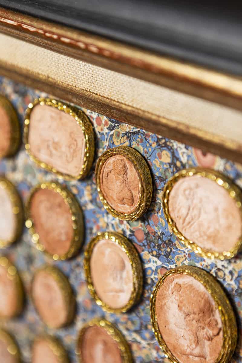 19th Century French Framed Cameo Collection with Gilt Accents - JAA