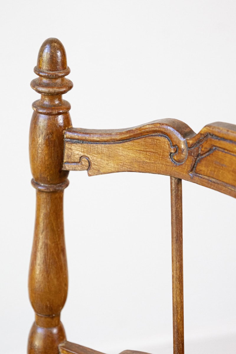 40% OFF at Checkout. Rustic French 1890s Cherry Wood Armchair with Rush Seat and Sheaf Back - JAA