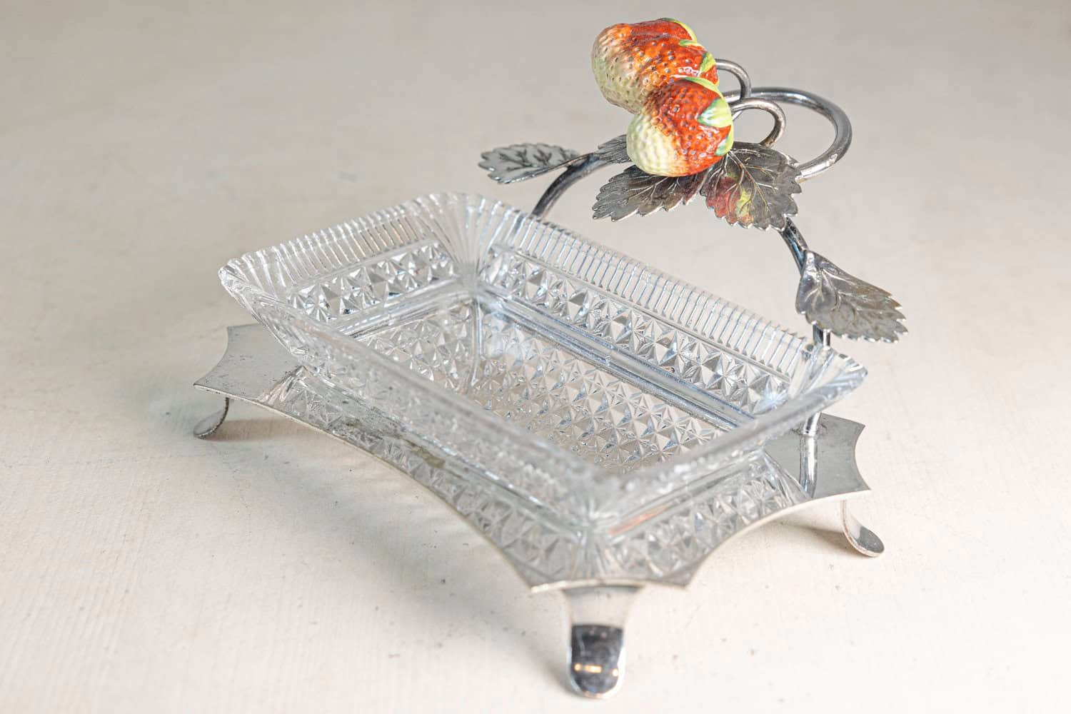 20th Century French Silver and Cut Glass Serving Dish - JAA