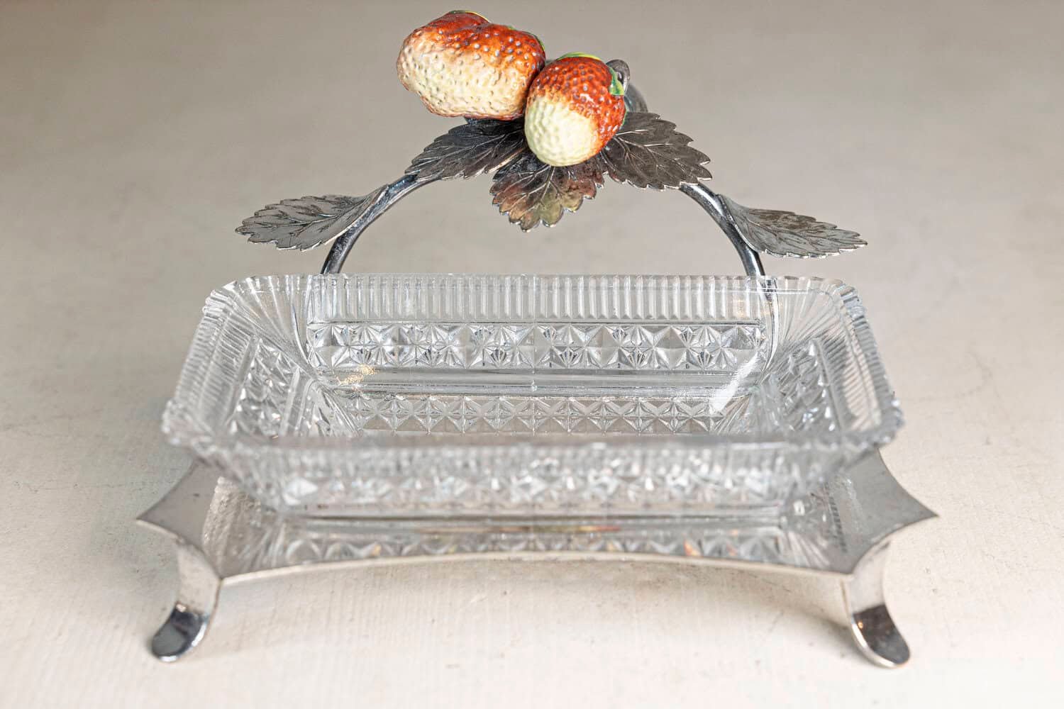 20th Century French Silver and Cut Glass Serving Dish - JAA