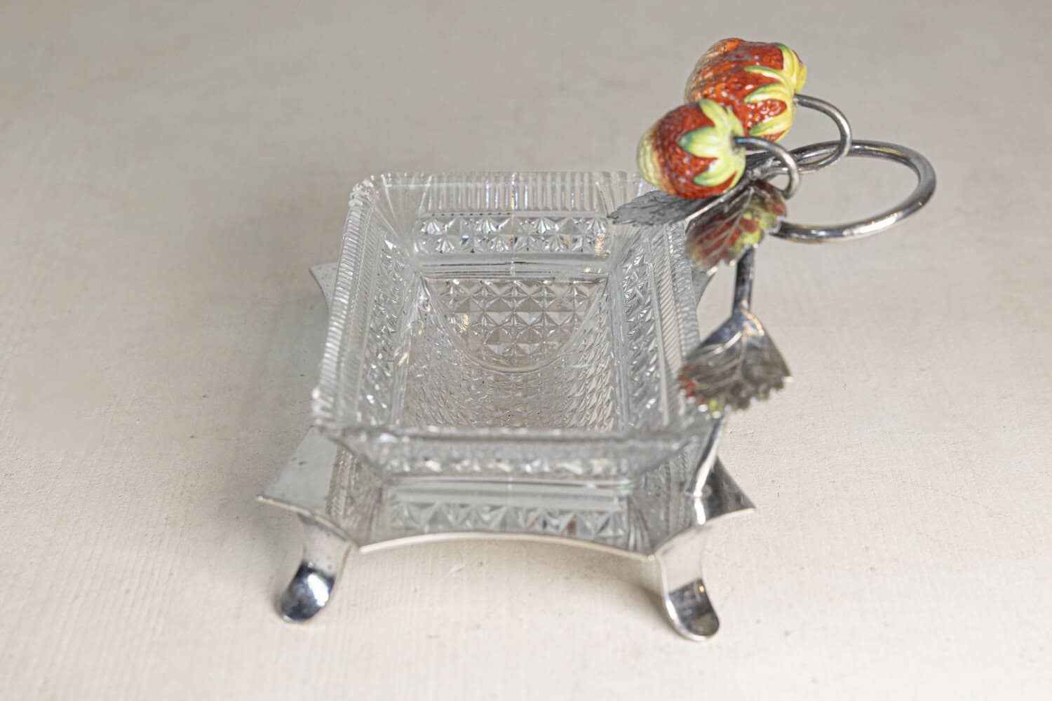 20th Century French Silver and Cut Glass Serving Dish - JAA
