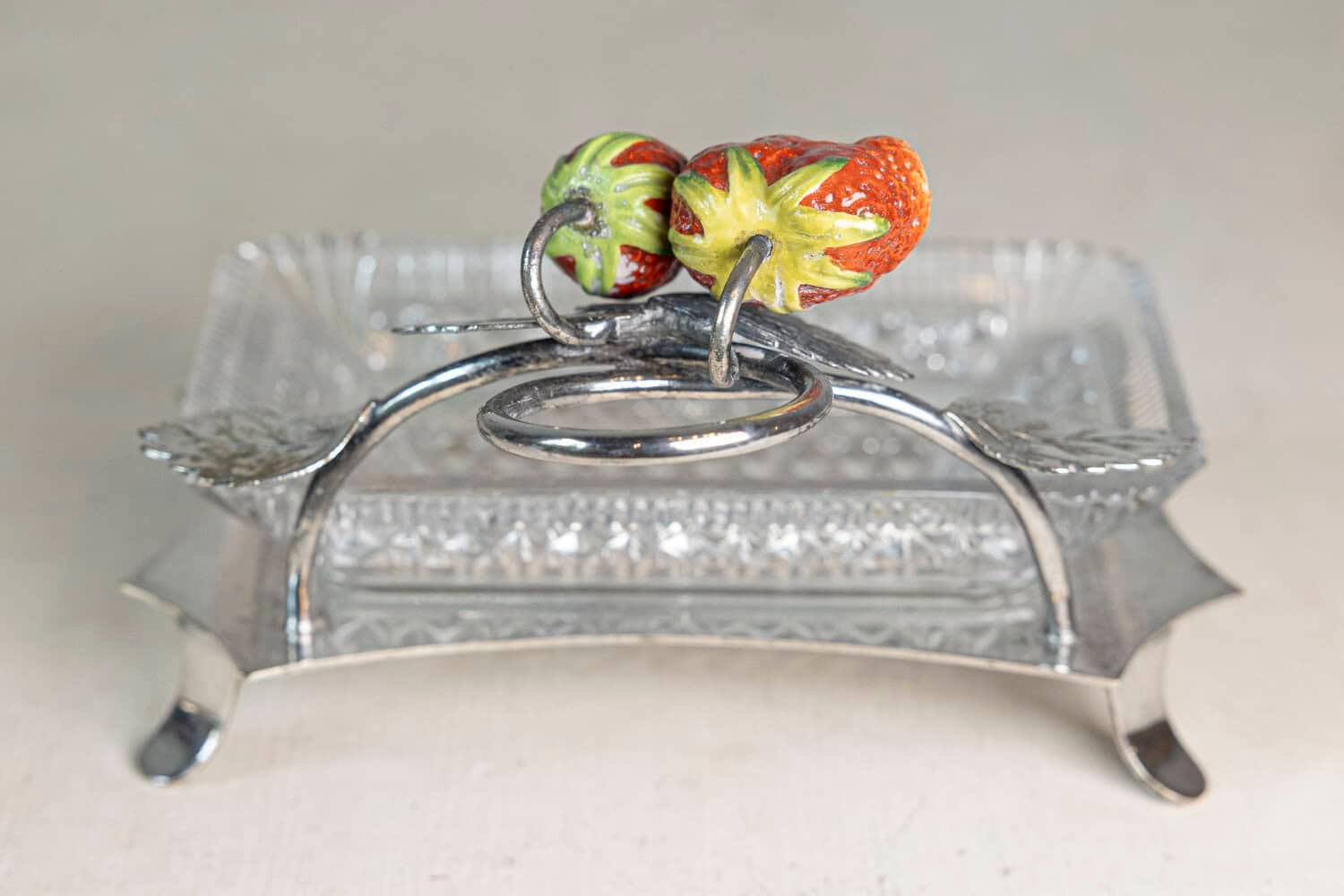 20th Century French Silver and Cut Glass Serving Dish - JAA