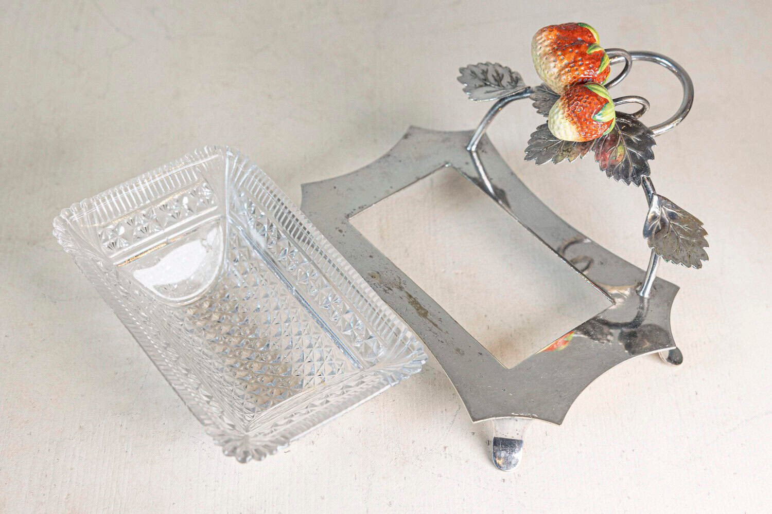 20th Century French Silver and Cut Glass Serving Dish - JAA