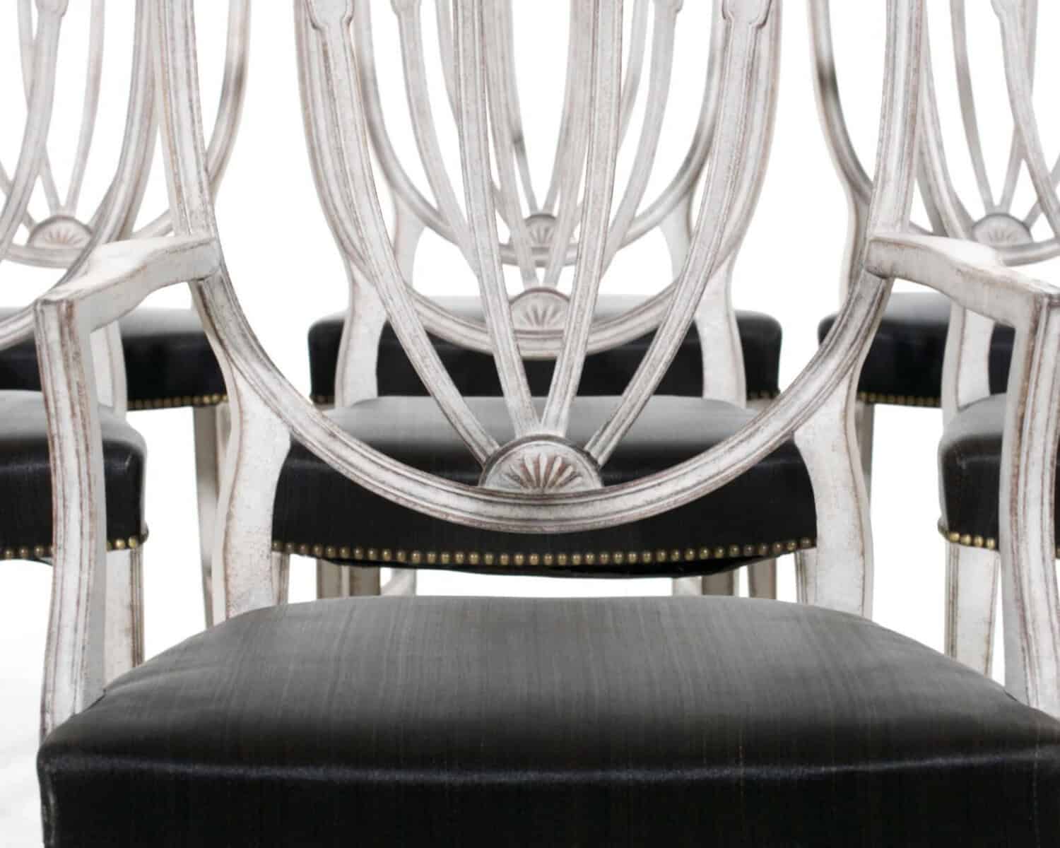 Fine European set of eight chairs and one armchair, with original horsehair seats, circa 1900 - JAA