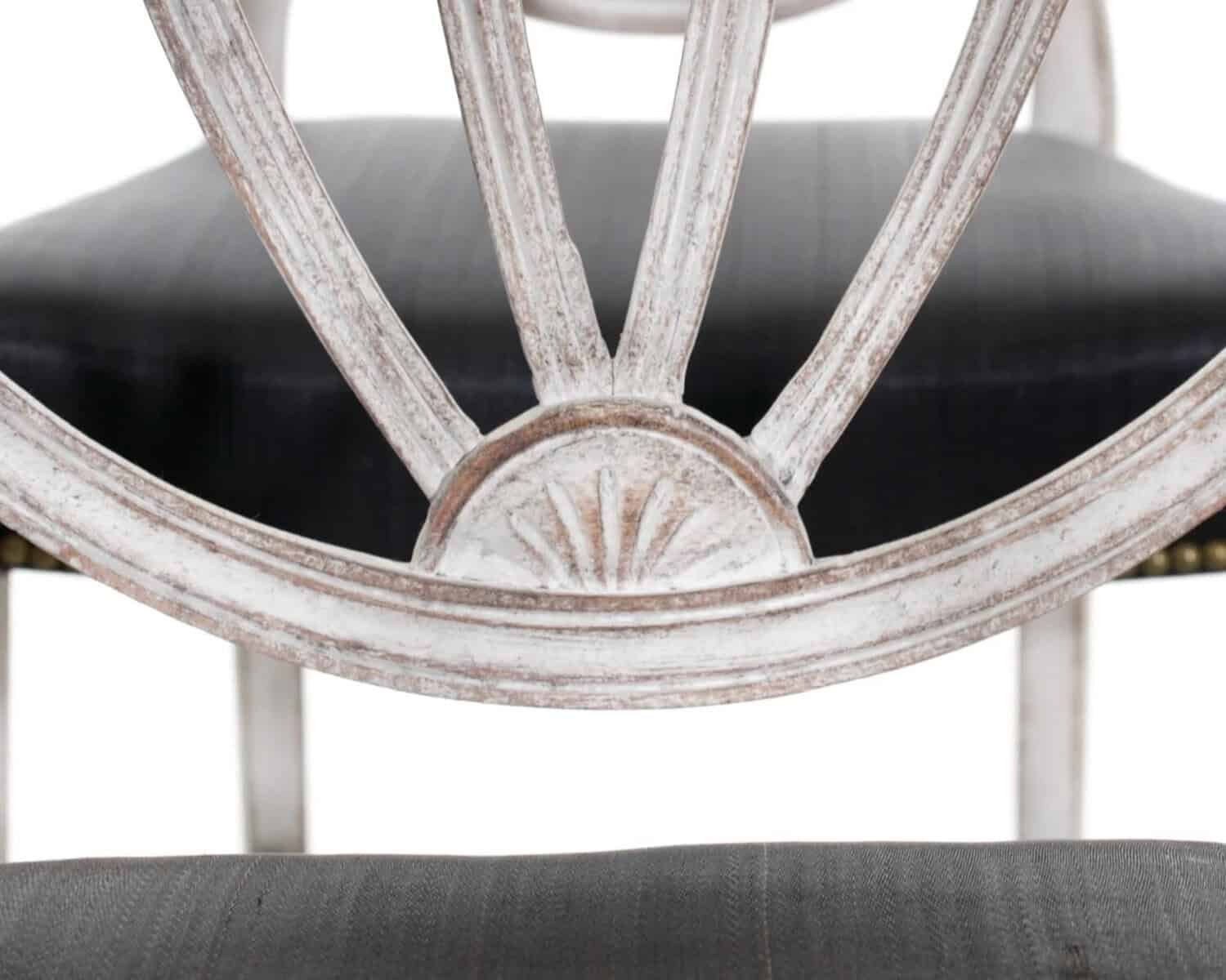 Fine European set of eight chairs and one armchair, with original horsehair seats, circa 1900 - JAA