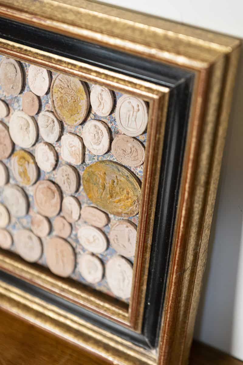 20th-Century French Framed Collection of Plaster Cameos - JAA