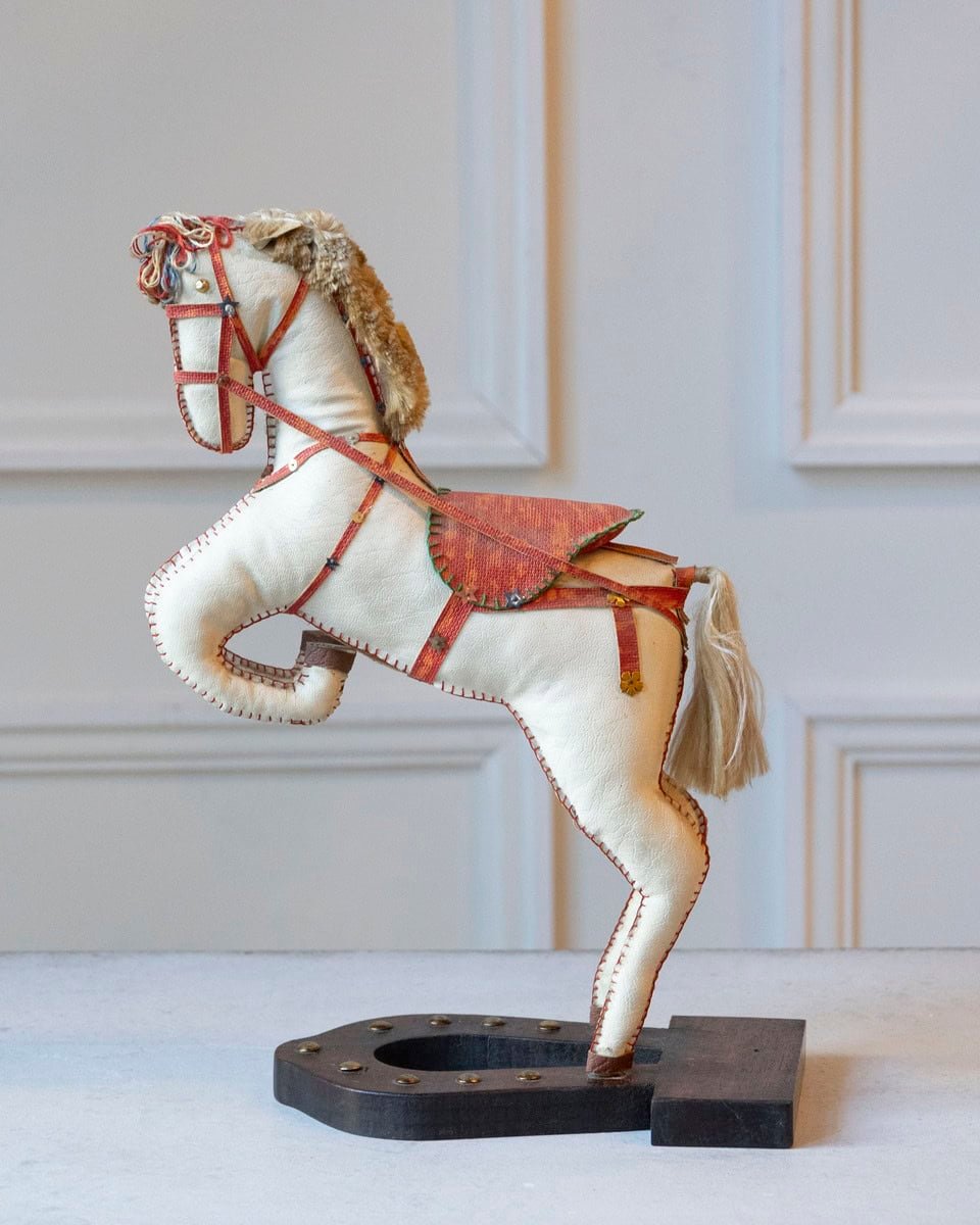 French Decorative Horse in Moleskin with Saddle and Harness, 20th Century - JAA