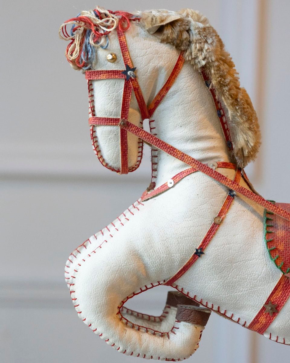 French Decorative Horse in Moleskin with Saddle and Harness, 20th Century - JAA