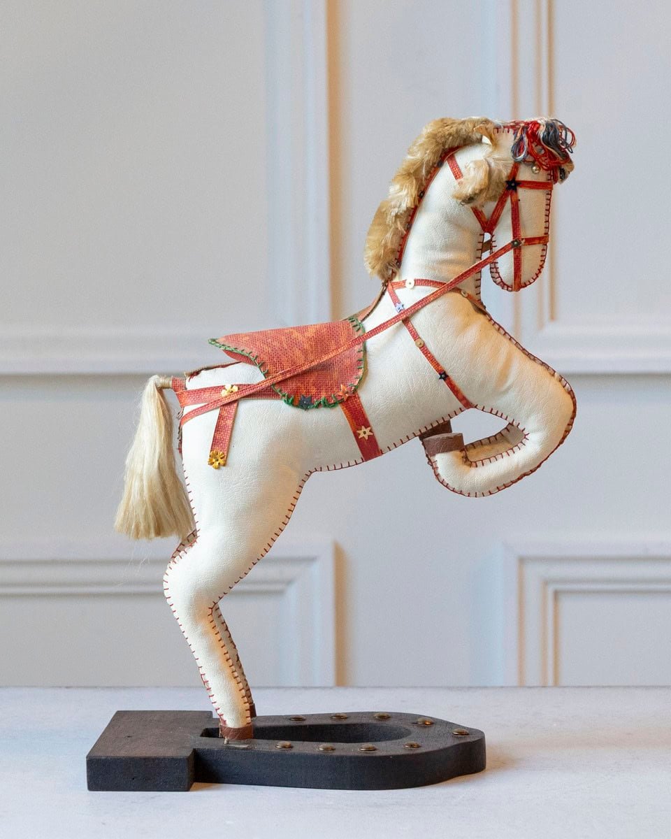 French Decorative Horse in Moleskin with Saddle and Harness, 20th Century - JAA