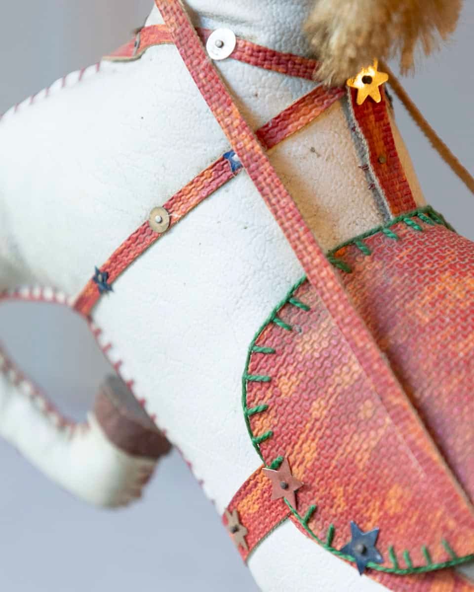 French Decorative Horse in Moleskin with Saddle and Harness, 20th Century - JAA