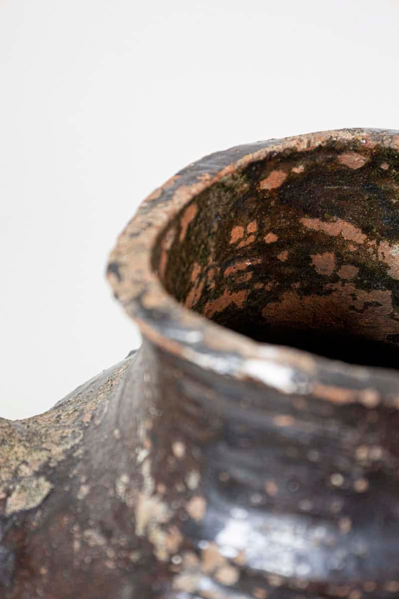 French Provincial 19th Century Glazed Pottery Pouring Jug with Three Handles - JAA